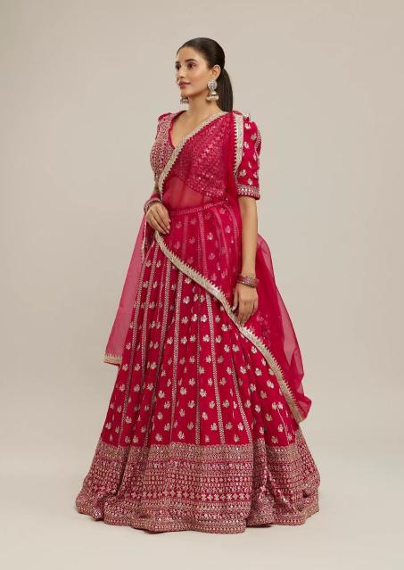 Jf 3390 Faux Georgette Bridal lehenga choli in Bangalore